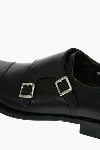 Rubber and Cuir Sole Leather Monk Strap Shoes