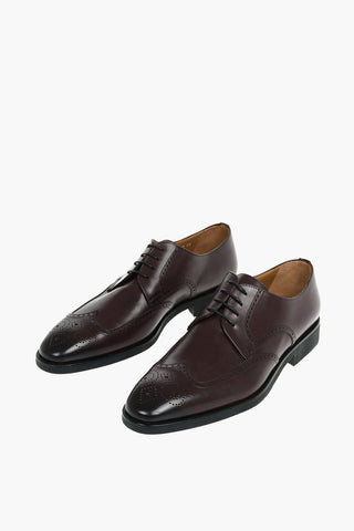 Brogues Details Leather Derby Shoes