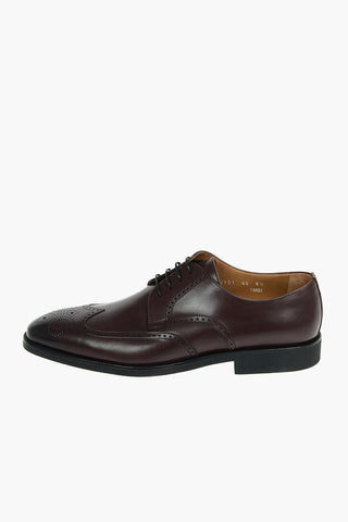 Brogues Details Leather Derby Shoes