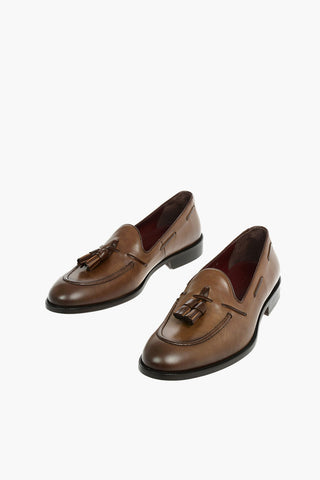 Leather Tassel Boat Loafers