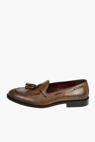 Leather Tassel Boat Loafers