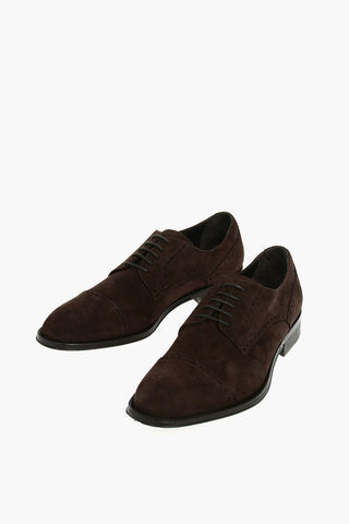 Brogues Details Suede Derby Shoes