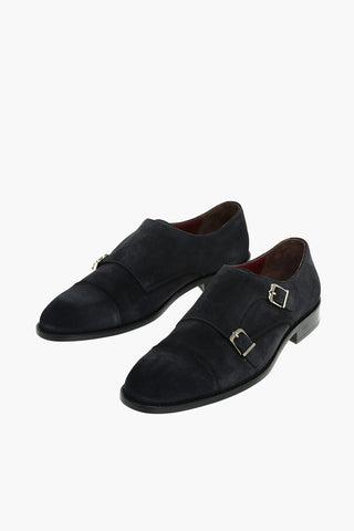 Scarpe Monk Strap MOSS in Suede con Suola in Cuoio