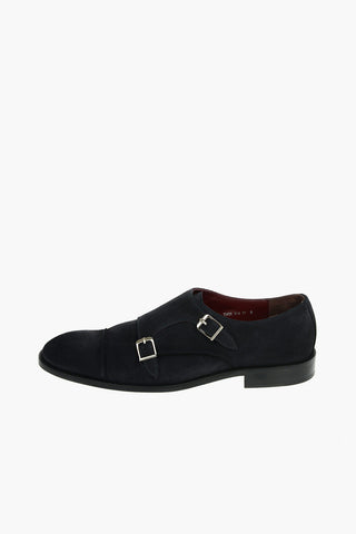 Scarpe Monk Strap MOSS in Suede con Suola in Cuoio