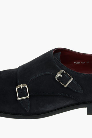 Scarpe Monk Strap MOSS in Suede con Suola in Cuoio