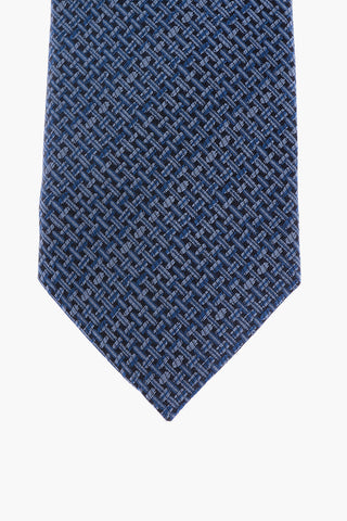 Drawing Basket Wave Silk Tie