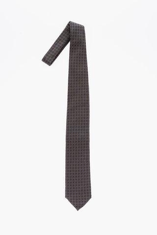 All Over Rhombuses Silk Tie