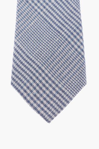 Distric Check Linen and Silk Tie