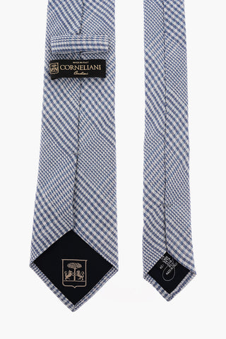 Distric Check Linen and Silk Tie