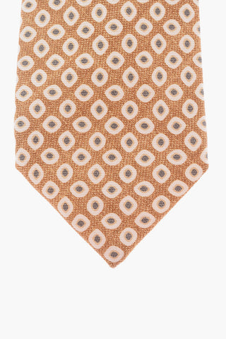Silk Geometric Motif Kipper Tie