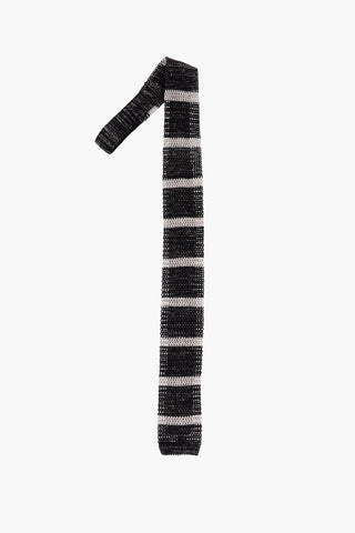 Cravatta Kipper Crochet a Righe in Seta e Lino
