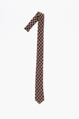 CC COLLECTION Floral-Patterned Wool Kipper Tie