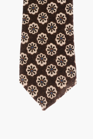 CC COLLECTION Floral-Patterned Wool Kipper Tie