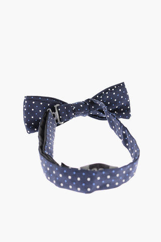 CC COLLECTION Geometric Patterned Cotton and Silk Bow Tie