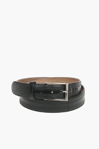 Cintura in Pelle con Inserto in Vernice