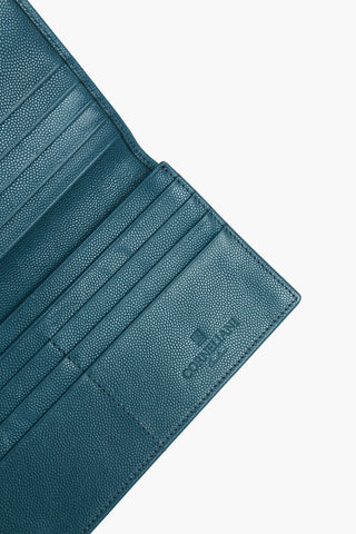 Horizontal Compartment Tumbled Leather Card Holder