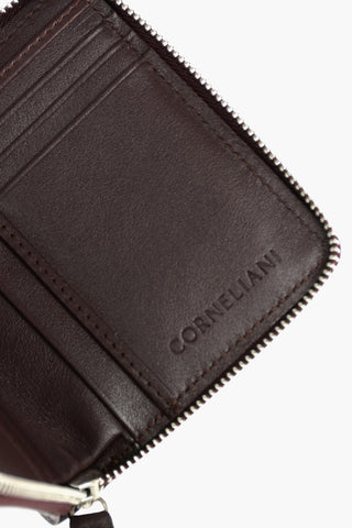 Zipped Closure Leather Bifold Wallet