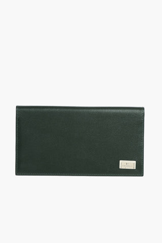 Horizontal Compartment Textured Leather Card Holder
