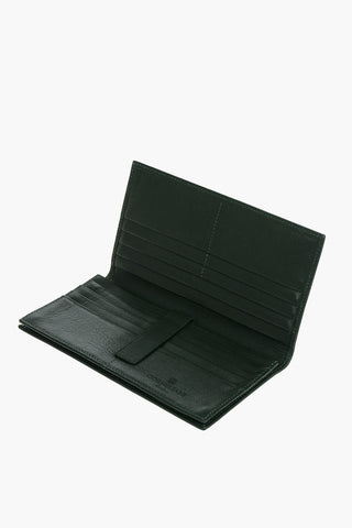 Horizontal Compartment Textured Leather Card Holder