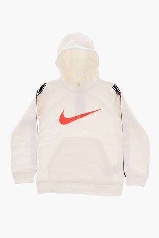 Logoed Side Band Fleeced Cotton Hoodie
