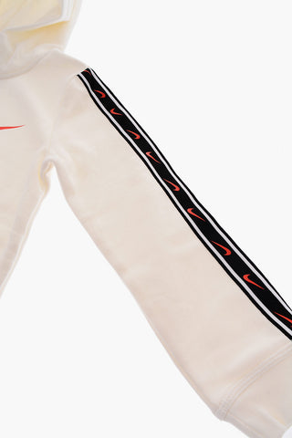 Logoed Side Band Fleeced Cotton Hoodie