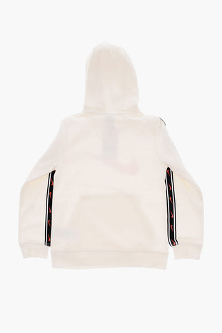 Logoed Side Band Fleeced Cotton Hoodie