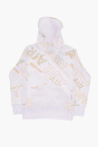 AIR JORDAN All Over Logo Fleeced Cotton Hoodie