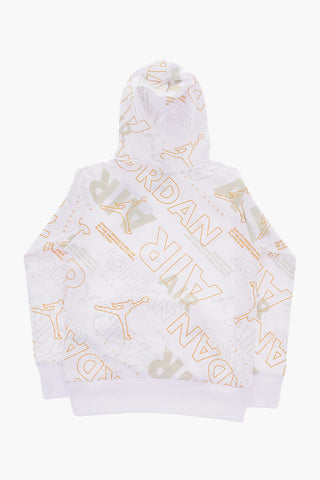 AIR JORDAN All Over Logo Fleeced Cotton Hoodie