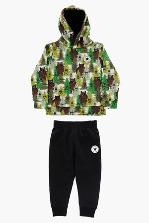 ALL STAR CHUCK TAYLOR Set All-Over Printed Sweatshirt with Hood and Joggers