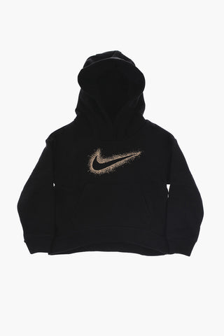 Felpa in Cotone Felpato con Cappuccio