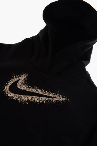 Felpa in Cotone Felpato con Cappuccio