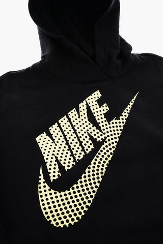 Felpa in Cotone Felpato con Cappuccio e Logo Stampato