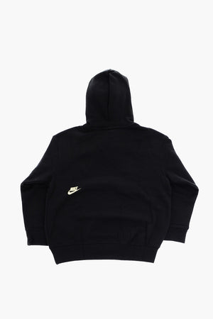 Sweatshirt aus angerauter Baumwolle mit Kapuze und aufgedrucktem Logo