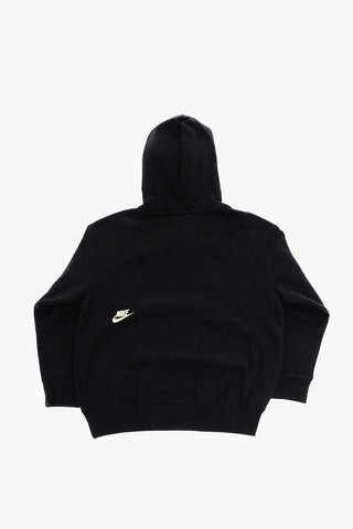 Felpa in Cotone Felpato con Cappuccio e Logo Stampato