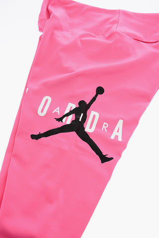 AIR JORDAN Contarsting Logo Print Solid Color Leggings