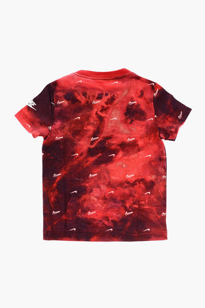 Rundhals-T-Shirt Acid-Wash-Effekt mit Allover-Logo
