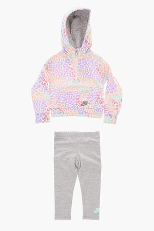 Set Half-Zip-Sweatshirt mit Animal-Print und Leggings