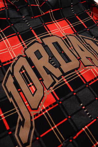AIR JORDAN Maxi Logo Plaid Check Hoodie