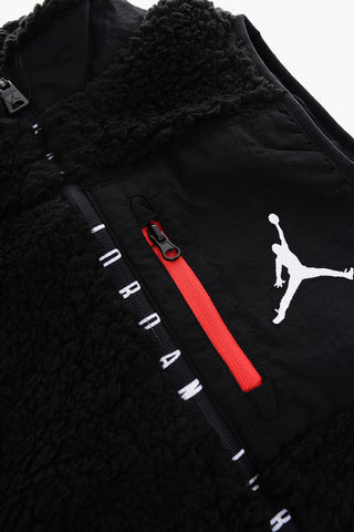 AIR JORDAN Sleeveless Sherpa Jacket with Half Zip