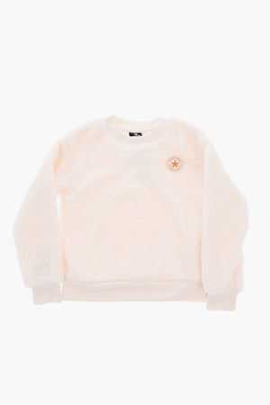 ALL STAR CHUCK TAYLOR Sherpa Crewneck Sweatshirt with Glitter Logo