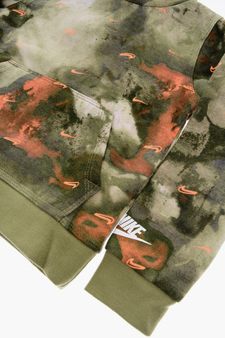 Tie-Dye Effect Sweatshirt CLUB MARBLE with Hood