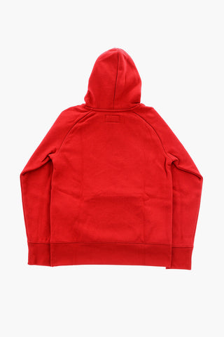 AIR JORDAN Felpa con Cappuccio e Maxi Tasca a Toppa e Stampa Logo a Contrasto