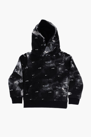 Acid-Wash Effect Cotton Fleece Hoodie