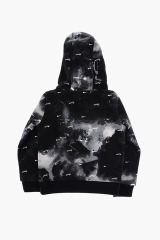 Acid-Wash Effect Cotton Fleece Hoodie