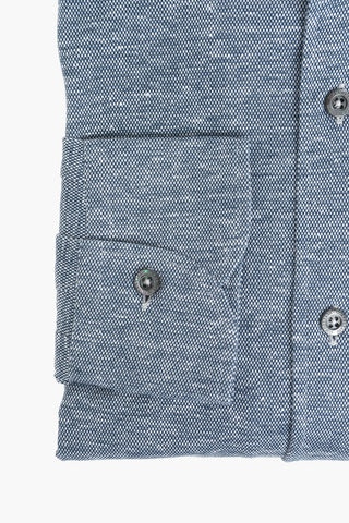 Flax-blend Shirt with Classic Collar
