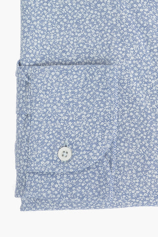 Floral Jacquard Cotton Shirt with Standard Collar