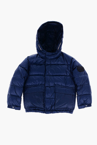 EMPORIO Snap Buttons Hooded Down Jacket