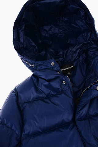 EMPORIO Snap Buttons Hooded Down Jacket