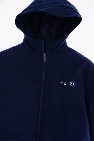 Cappotto in Doppio Tessuto con Ricamo Logo