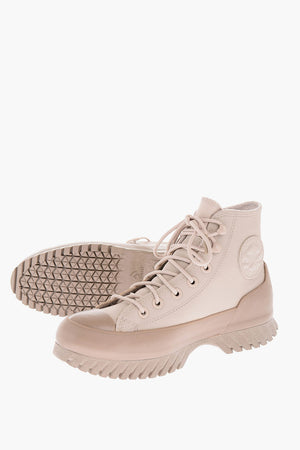 ALL STAR CHUCK TAYLOR Hammered Leather High-Top Sneakers with 5.5cm Track Sole